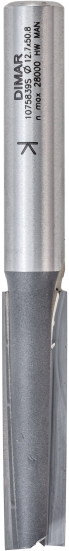 Фреза Dimar 1075839S пазовая стружка вниз D12,7x50,8 L107,5 хвостовик 12 (L1-107.5 мм, L2-50.8 мм, D1-12.7 мм, D2-12 мм)