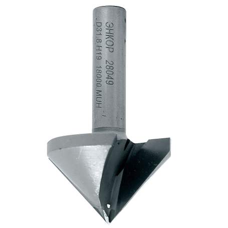 Фреза пазовая галтельная  V-обр 90° ф31,8мм, хв 8мм Энкор 28049 (L1-51 мм, L2-19 мм, D1-31.8 мм, D2- мм)