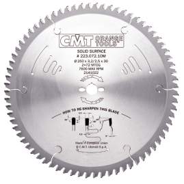 Диск пильный 250x30x3,2/2,5 0° MTCG Z=72 CMT 223.072.10M