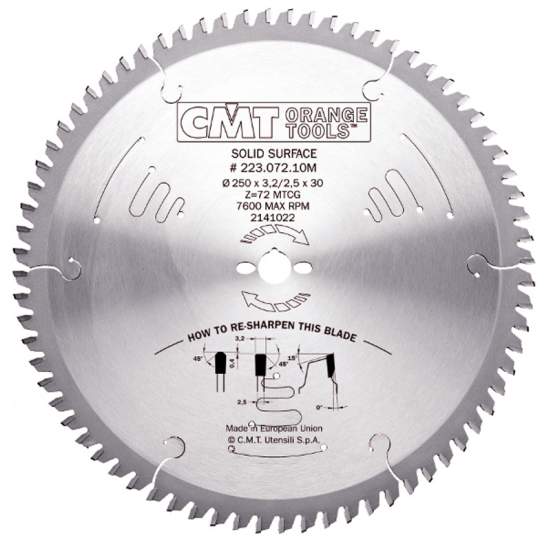 Диск пильный 250x30x3,2/2,5 0° MTCG Z=72 CMT 223.072.10M