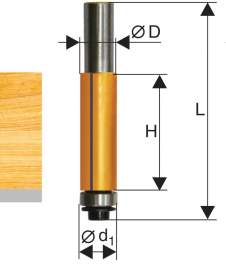 Фреза кромочная прямая ф12,7х51мм хв 12мм Энкор 10525