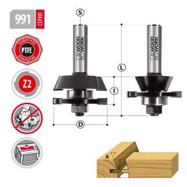 Комплект мебельных фрез D=44,4I=23,8L=76 s=12мм Woodwork 991.2302.12
