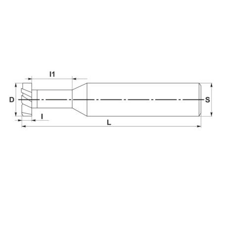 Фреза T-образная 12х2 по металлу DJTOL GT4-10x1.5 (L1-60 мм, L2-1.5 мм, D1-10 мм, D2-10 мм)