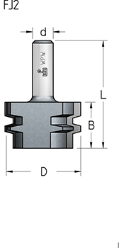Фреза WPW FJ20002 для продольного сращивания D47 B28 хвостовик 12 (L1-66 мм, L2-28 мм, D1-47 мм, D2-12 мм)