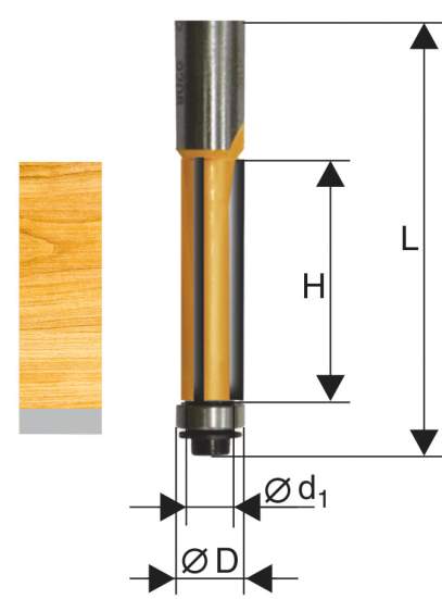 Фреза кромочная прямая ф12,7х38мм хв. 12мм Энкор 46193 (L1-92 мм, L2-38 мм, D1-12.7 мм, D2- мм)