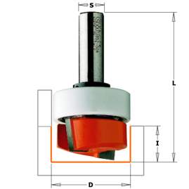 СМТ Фреза пазовая (Петли) (бреющий угол) (верх. подш.) S=12,7 D=19,05x9,52x63,5 852.501.11B