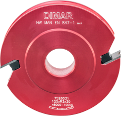 Фреза насадная Dimar 7526031 пол диаметра радиус 3мм D125x15 Z2 сменные ножи посадка 30