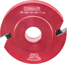 Фреза насадная Dimar 7526031 пол диаметра радиус 3мм D125x15 Z2 сменные ножи посадка 30