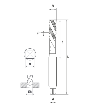 Метчик машинный G 3/4" (HSS-E + TICN-C),ISO, 6H,R, спиральный RODMIX 1609340140