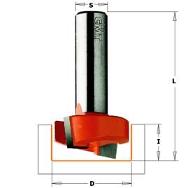 СМТ Фреза пазовая (Петли) (бреющий угол) S=12,7 D=25,4x9,52x57,15 852.502.11