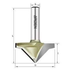 Фреза V образная 45гр. для гипсокартона D=35x17 S=8 ARDEN 190522-5 (L1-45 мм, L2-17 мм, D1-35 мм, D2-8 мм)