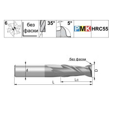 Фреза Schwarzmaier по металлу  PMK30z6.20.55.104.35.F000 TiAlN