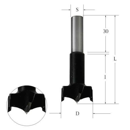 Сверло присадочное для ЛДСП чашечное 35х70х10 левое Woodwork 369.350.L