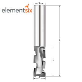Фреза алмазная Rotis D=10x25.4x70 S=12 (1+1)Z (4 алмазных зуба + 1 алмазный врезной) Rotis 110.1012251
