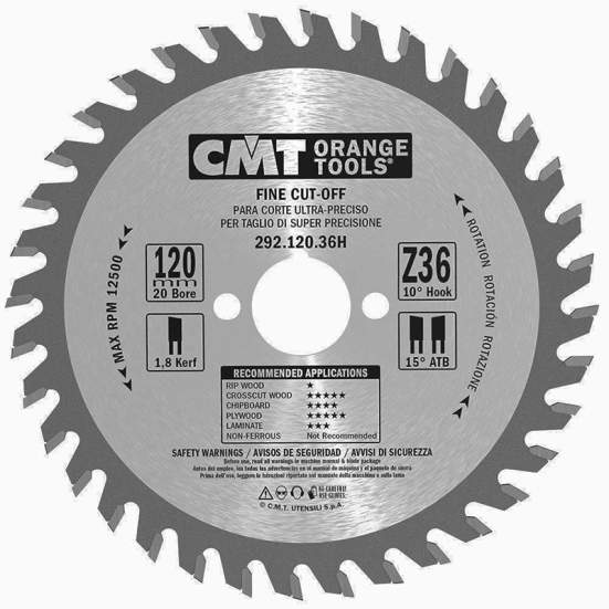 Диск пильный 190x30x2,6/1,6 15° 15° ATB Z=64 CMT 292.190.64M