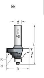 Фреза WPW RN04003 профиль эрмитаж R6,5 D38,1 B16 подшипник хвостовик 6