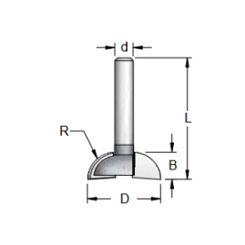 Фреза WPW RO10003 интегрированная ручка на пласти R9,5 D26 B9,5 хвостовик 6