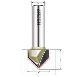 Фреза пазовая V-образная 60º D=12.7х15.88x48 S=8 ARDEN 202811