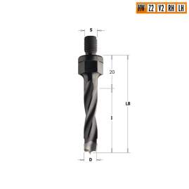 Сверло HW для присадочного станка 6x43x63 Z=2+2 S=M10 RH CMT 346.060.11