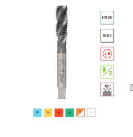 Метчик машинный M04х0,7 (HSS-E + TICN-C),ISO, 6H,R, спиральный RODMIX 1606040070