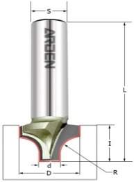 Фреза врезная радиусная  (псевдофиленка) R=12.7 D=34.93x25.45x65 d1=10 S=12 ARDEN 213231