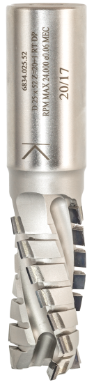 Фреза Dimar 6834.025.52 алмазная HELICAL Z3+1 D25x52 L115 хвостовик 25 H4 чистовой рез (L1-115 мм, L2-52 мм, D1-25 мм, D2-25 мм)