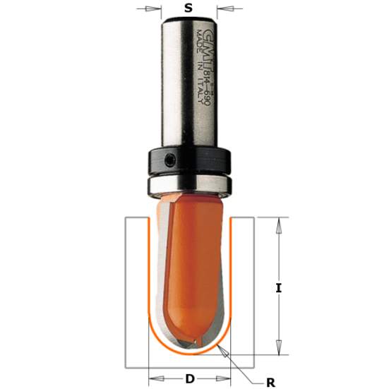 СМТ Фреза пазовая радиусная R=9,5 (верх. подш.) S=6 D=19x11,5 714.190.11B (L1- мм, L2-11.5 мм, D1-19 мм, D2-6 мм)