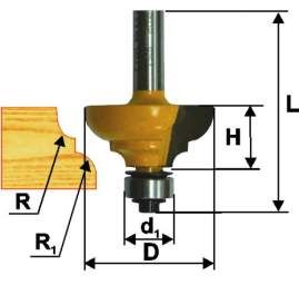 Фреза кром калевочная ф28,6х13мм R4мм хв 8мм Энкор 9250