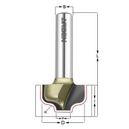 Фреза Гусёк R=3.175 Z=2 D=25.4x11.11x40 d1=9.5 S=12 ARDEN 210251