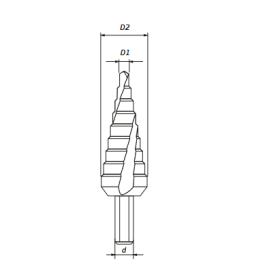 Ступенчатое сверло  со спиральной канавкой, 9 ступеней 4-20 мм RODMIX 1500420092