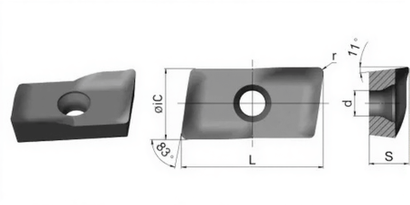 Сменная фрезерная пластина APKT11T308-PM-YBG202 00064037