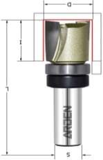 Фреза для выборки паза под петли D=16x19x60 S=8 ARDEN 109807B (L1-60 мм, L2-19 мм, D1-16 мм, D2-8 мм)