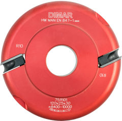 Фреза насадная Dimar 7511101 галтель+радиус 10мм D120x25 Z2 сменные ножи посадка 30