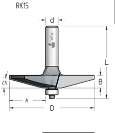 Фреза WPW RK15002 филенка 36,5мм прямая D85,7 B12,7 подшипник хвостовик 12