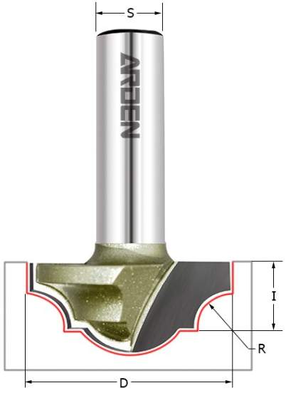Фреза "Гусёк" (псевдофилёнка) Z=2  D=34.9x15x55 S=12 ARDEN 222221A (L1-55 мм, L2-15 мм, D1-34.9 мм, D2-12 мм)