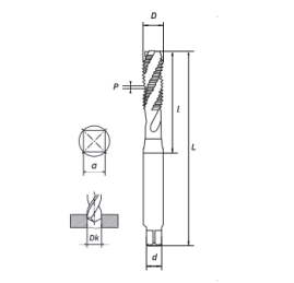 Метчик маш/руч спиральный M30X3.5 DIN376 (HSS-Co) RODMIX 1603300350