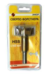 Сверло для дерева 45 мм, Форстнера, блистер Энкор 19168
