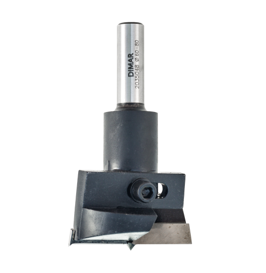 Сверло Dimar 2035048 чашечное регулируемое D60-80x40 L100 хвостовик 12,7 круглый (L1-100 мм, L2- мм, D1-60 мм, D2-12.7 мм)