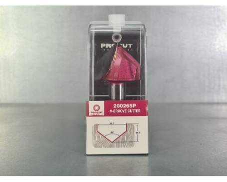 Фреза пазовая c углом 90гр. S=12 D=31,7x25,5x57 PROCUT 200265P (L1-57 мм, L2-25.5 мм, D1-31.7 мм, D2-12 мм)