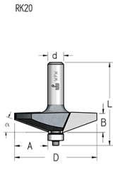 Фреза WPW RK20002 филенка 27мм прямая D66,7 B16 подшипник хвостовик 12