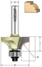 Фреза кромочная колевочная (нижн. подш. 9,5 мм) R10 32,7х16 мм S=8 мм Z=2  ARDEN 302853