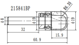 Фреза для желобов и чаш ( с верхн. подш.) R=6.4 D=19x16x48 S=8 PROCUT 215841BP