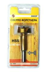 Сверло для дерева 40 мм, Форстнера, блистер Энкор 19167