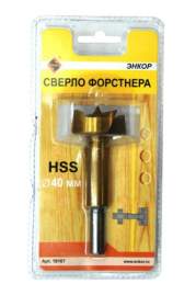 Сверло для дерева 40 мм, Форстнера, блистер Энкор 19167