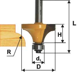Фреза кром калевочная ф17х8мм R2,4мм хв 8мм Энкор 9259