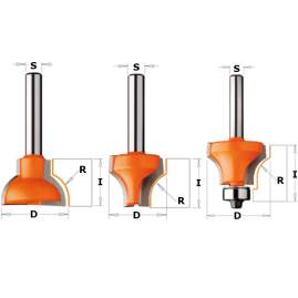 СМТ Фреза мебельный переплет 30мм (A) S=6,35 D=25x19 R10 855.307.11M