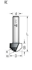 Фреза WPW RC06002 псевдофиленка классика R5 D25,4 B16 хвостовик 12