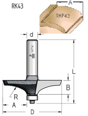 Фреза WPW RKP4302 филенка 29,8мм радиусная D69,2 B16 подшипник хвостовик 12