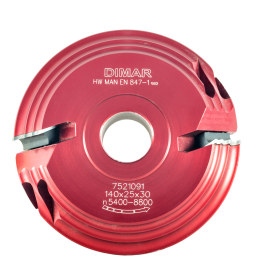 Фреза насадная Dimar 7521091 мультирадиус 2,3,5мм D140x18 Z2 сменные ножи посадка 30