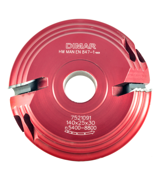 Фреза насадная Dimar 7521091 мультирадиус 2,3,5мм D140x18 Z2 сменные ножи посадка 30 (L1- мм, L2-17.46 мм, D1-140 мм, D2-30 мм)